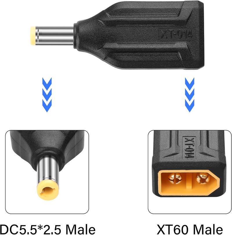 SinLoon 2 Pack XT60 to DC5525 Adapter XT60 to DC 55mm X 25mm Wireless for TS100 Soldering Iron FPV Monitor PowerDrone XT014 - Image 2