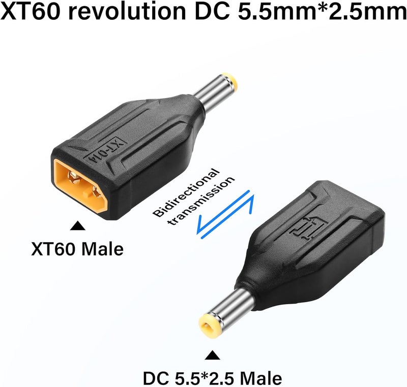 SinLoon 2 Pack XT60 to DC5525 Adapter XT60 to DC 55mm X 25mm Wireless for TS100 Soldering Iron FPV Monitor PowerDrone XT014 - Image 5