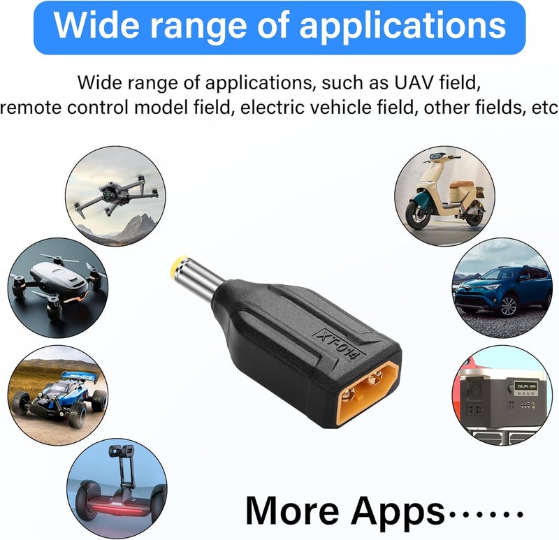 SinLoon 2 Pack XT60 to DC5525 Adapter XT60 to DC 55mm X 25mm Wireless for TS100 Soldering Iron FPV Monitor PowerDrone XT014 - Image 4