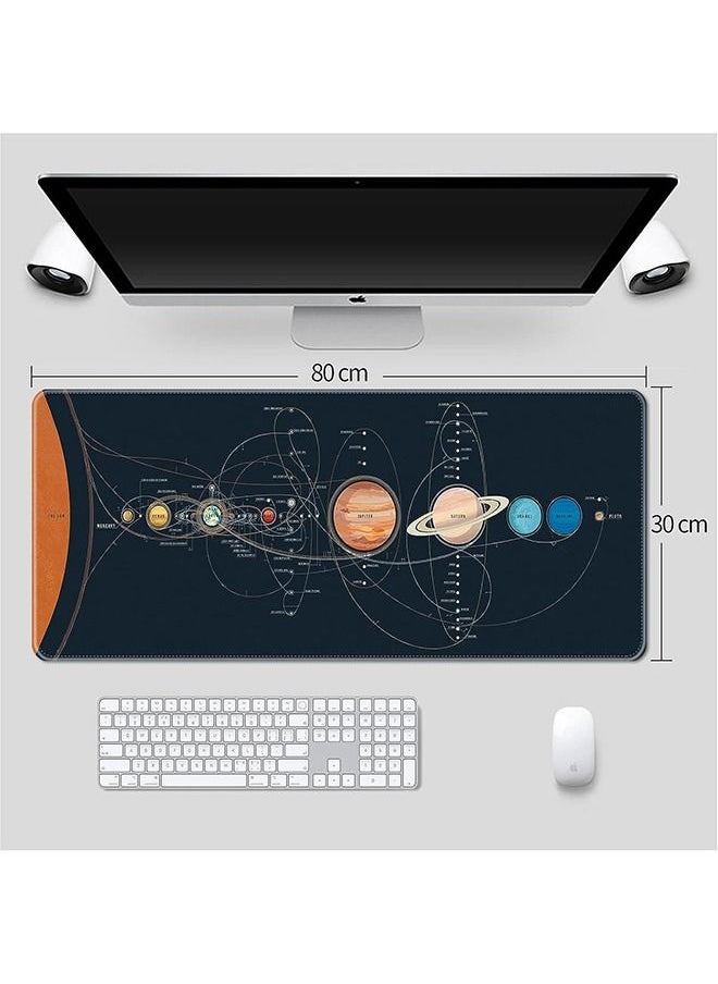 Arabest - Large Mouse Pad Extended Gaming Mouse Pad Non-Slip Rubber Base Mouse pad Office Desk Mat Desk Pad Smooth Cloth Surface Keyboard Mouse Pads for Computers (800 * 300 * 3mm),Universe Planet - Image 1