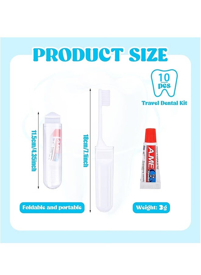 Generic Mini Travel Toothbrush and Toothpaste Set of 10, Portable Foldable Toothbrush, Soft Camping Toothbrush Mini Toothbrush with Toothpaste for Travel Business Trip Camping Outdoor Activities  - Image 4