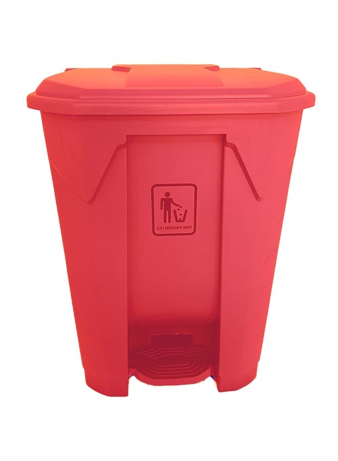 AKC سلة مهملات سعة 87 لتر مع دواسة مركزية، مصنوعة من بولي إيثيلين عالي الكثافة (HDPE) سلة قمامة ثقيلة (أحمر) - Image 2