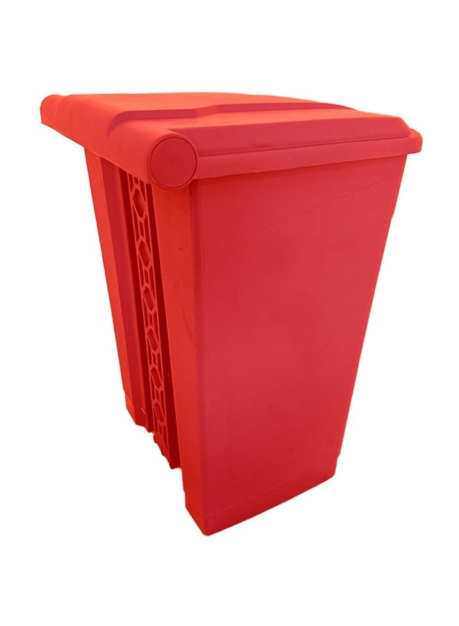 AKC سلة مهملات سعة 87 لتر مع دواسة مركزية، مصنوعة من بولي إيثيلين عالي الكثافة (HDPE) سلة قمامة ثقيلة (أحمر) - Image 3