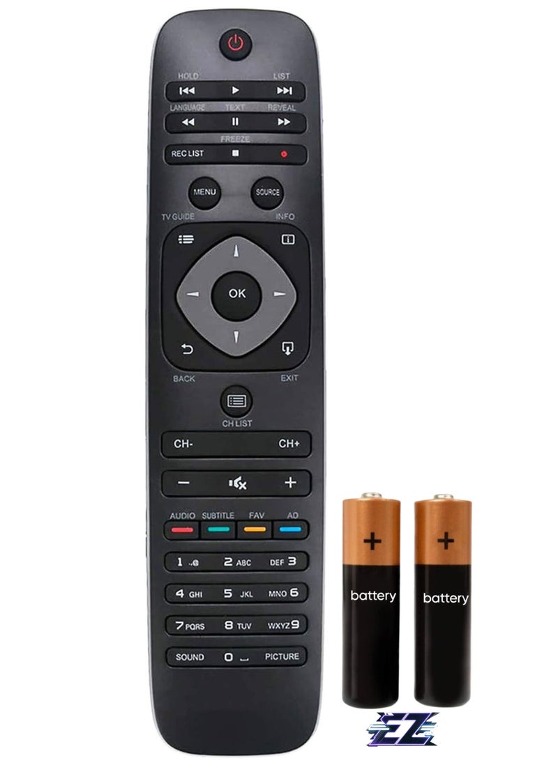 ELTRAZONE New Remote Control Fits Philip LED TV 43PFT5250 43PFT5250/56 43PFT5250S 43PFT5250S/56 49PFT5200 49PFT5200/56 49PUT5801 49PUT5801/56 56 5PFT52 00 55PFT5200/56 55PUT5801 55PUT5801/56 with battery - Image 1