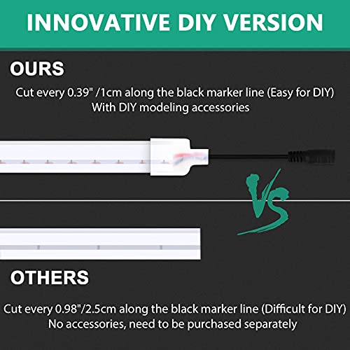 Lamomo White Led Strip Lights, 16.4ft/5m Neon Light Strip, 12V Flex Waterproof Neon LED Strip Silicone LED Neon Rope Light for Kitchen Bedroom Indoor Outdoor Decoration（Power Adapter not Included - Image 2