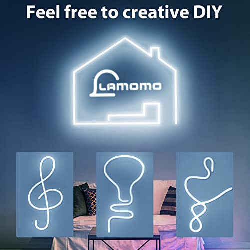 Lamomo White Led Strip Lights, 16.4ft/5m Neon Light Strip, 12V Flex Waterproof Neon LED Strip Silicone LED Neon Rope Light for Kitchen Bedroom Indoor Outdoor Decoration（Power Adapter not Included - Image 4