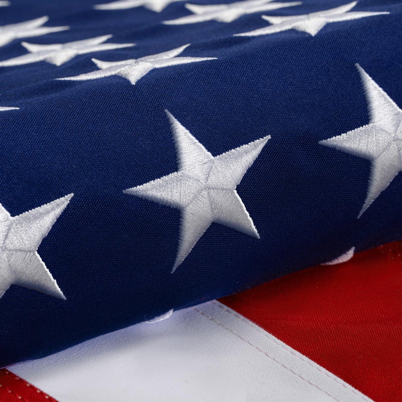 JPorton Cotton American Flag 3x5ft Ultra Durable for Outside TearProof Fabric Embroidered Stars Brass Grommets Perfect for Outdoor US Flag Show Your Patriotism with LongLasting Quality - Image 2