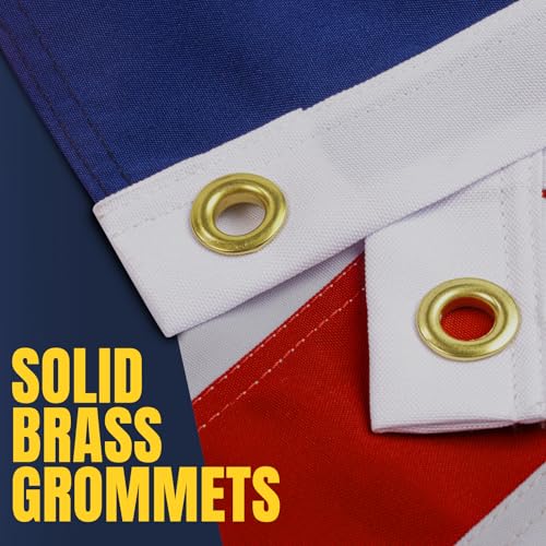 JPorton Cotton American Flag 3x5ft Ultra Durable for Outside TearProof Fabric Embroidered Stars Brass Grommets Perfect for Outdoor US Flag Show Your Patriotism with LongLasting Quality - Image 3