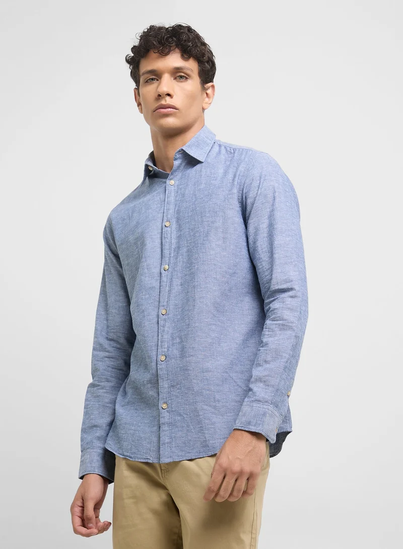 JJ Rebel solid Regular Fit Half Sleeve Shirt