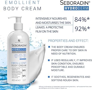 Seboradin Hydroderm Body Lotion Body Cream For Sensitive Dry Atopic Skin Moisturising Lotion For Women And Men Body Care With Shea Butter And Aloe Vera 400ml - Image 3