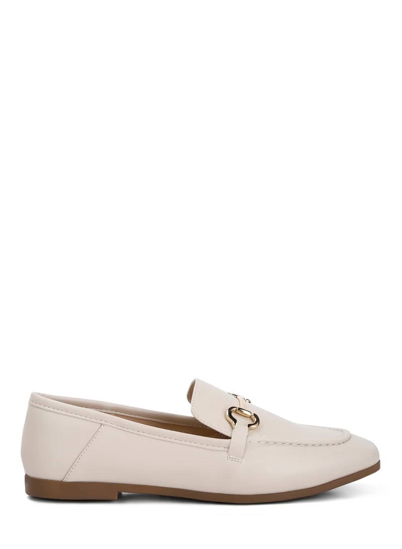London Rag Horsebit Embellished Loafers in ECRU