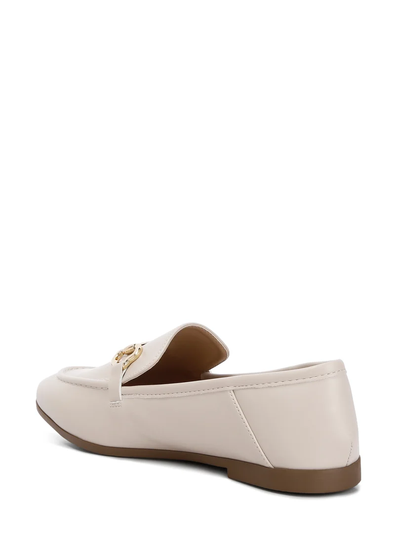 London Rag Horsebit Embellished Loafers in ECRU