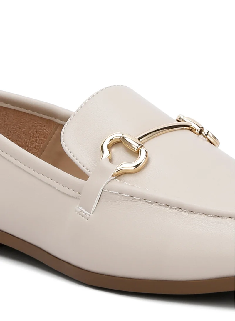 London Rag Horsebit Embellished Loafers in ECRU