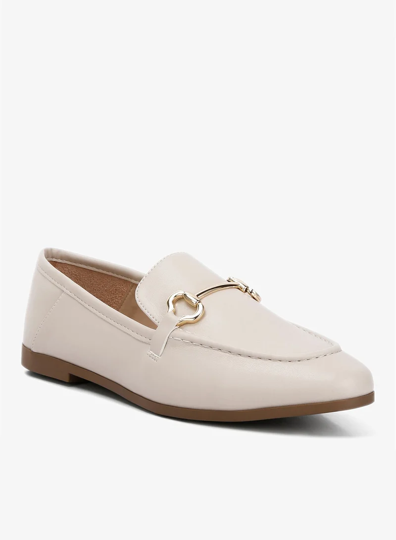 لندن راج حذاء لوفر مزين بالهورسبيت بلون الإكرو