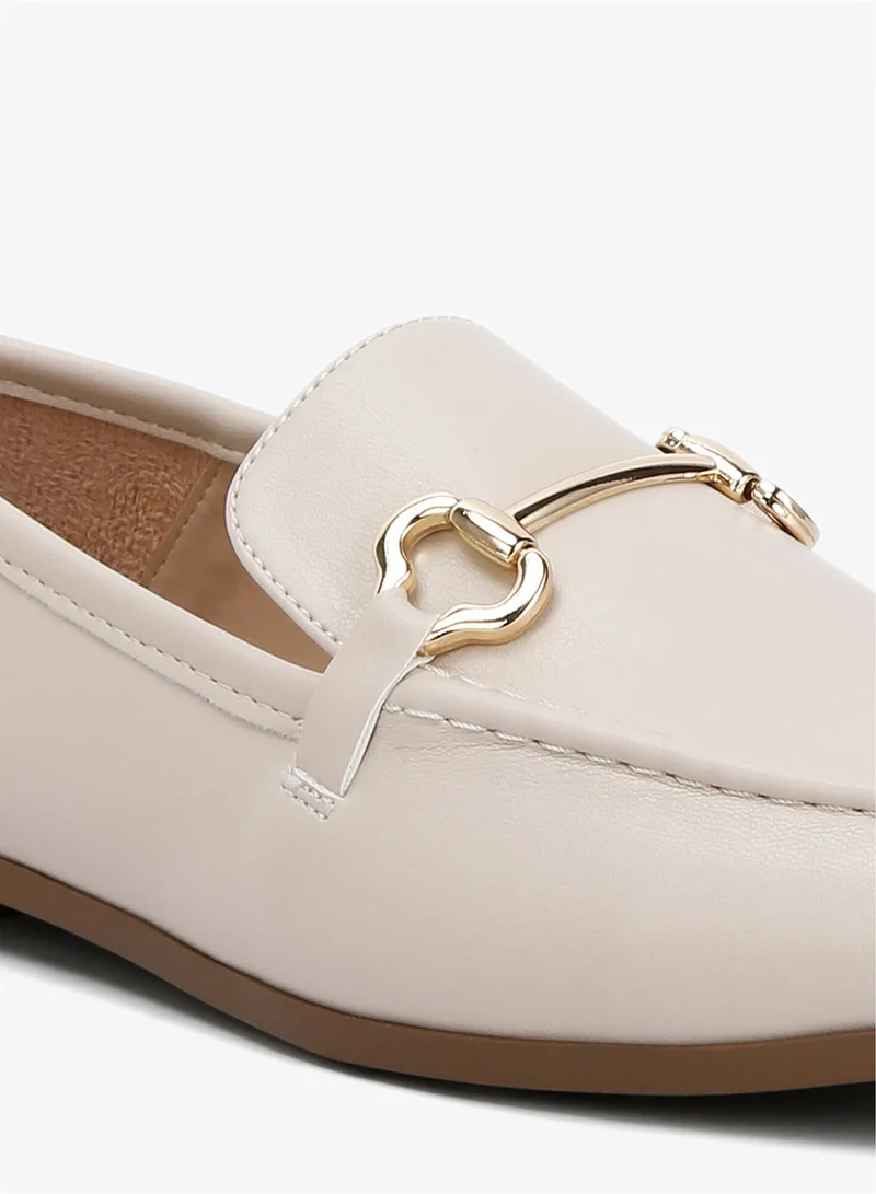 London Rag Horsebit Embellished Loafers in ECRU