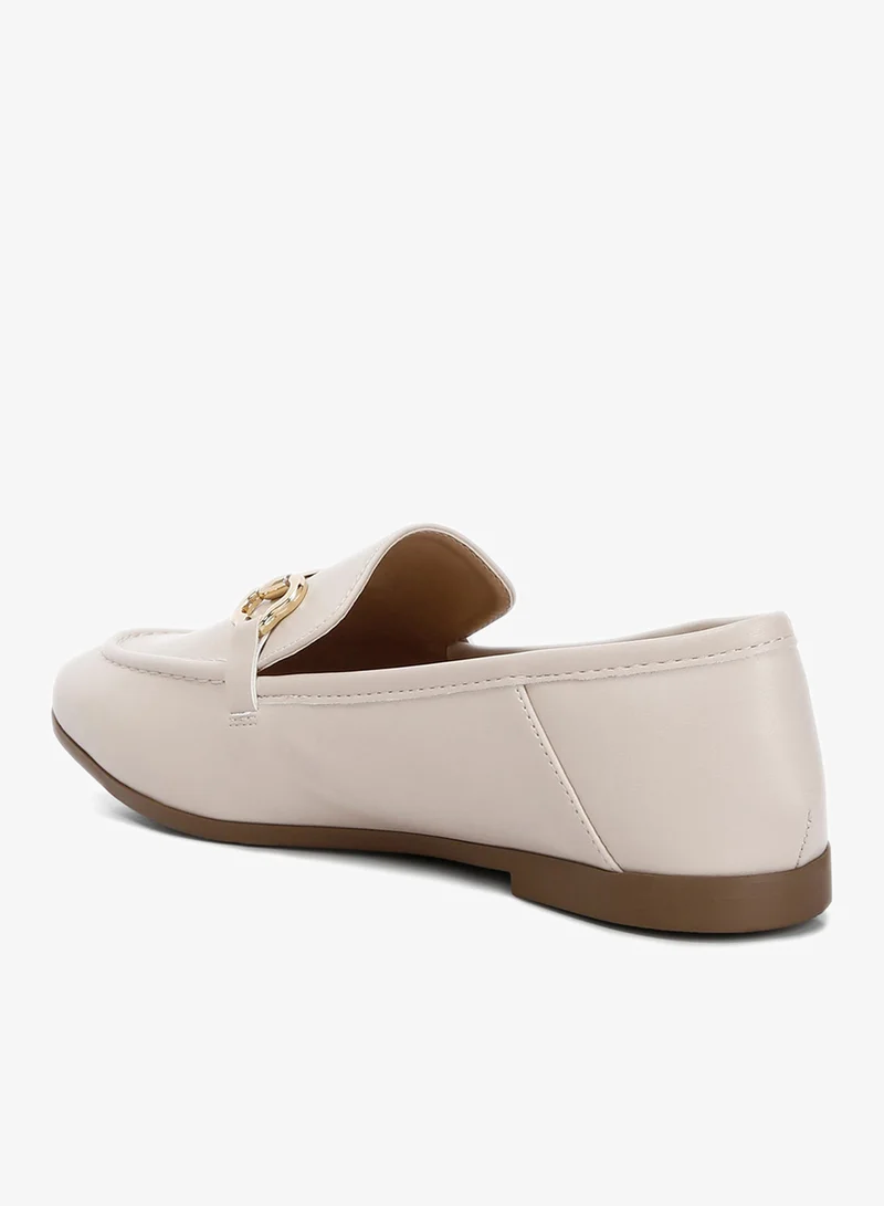 London Rag Horsebit Embellished Loafers in ECRU