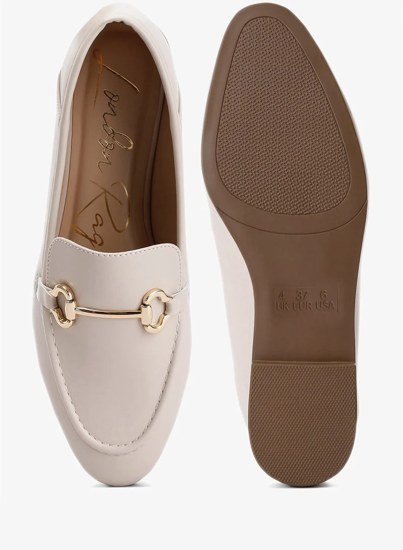 London Rag Horsebit Embellished Loafers in ECRU