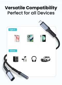 Seeken SEEKEN Type-C to 3.5mm Audio Jack Coverter -Black | Braided Cable | AUX | Premium Design | High-Quality.  - Image 2