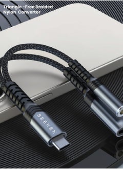 Seeken SEEKEN Type-C to 3.5mm Audio Jack Coverter -Black | Braided Cable | AUX | Premium Design | High-Quality.  - Image 5