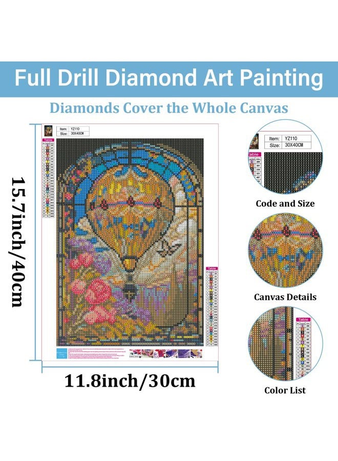 hkejoi Hot Air Balloon Diamond Paintings,Landscape Diamond Painting Kits,Diamond Art Kits for Adults for Gift Home Wall Decor 12x16 inch - Image 4