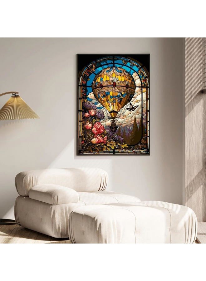 hkejoi Hot Air Balloon Diamond Paintings,Landscape Diamond Painting Kits,Diamond Art Kits for Adults for Gift Home Wall Decor 12x16 inch - Image 2