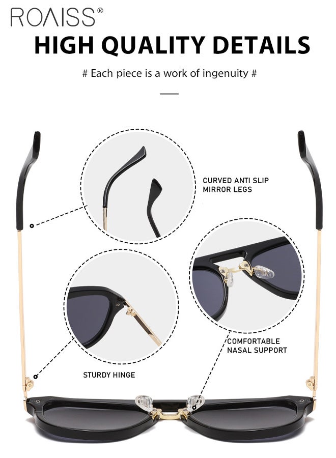 رويس نظارات شمسية عصرية معدنية مزدوجة الشعاع، حماية من الأشعة فوق البنفسجية 400، بإطار من البولي كربونات، نظارات شمسية عصرية مضادة للتوهج للرجال للقيادة والصيد والسفر - Image 5