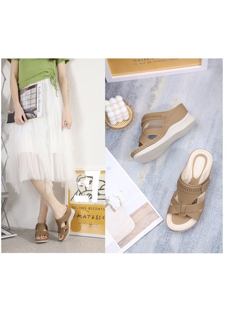 SIKETU Women's Slippers Summer Casual Wedges  Fashion Platform Shoes Lightweight Soft Sole Women Shoes - Image 2