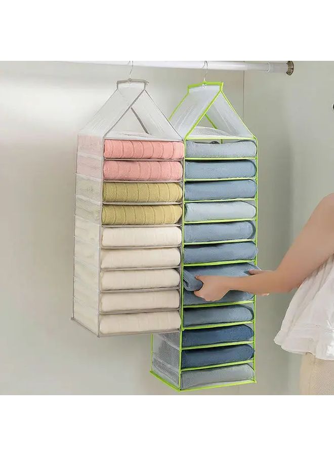 White Ceiling Mounted Fabric Storage System for 12 Pairs of Pants - Image 2