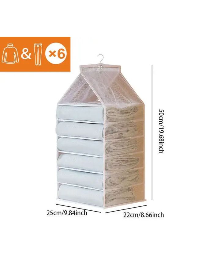 White Ceiling Mounted Fabric Storage System for 12 Pairs of Pants - Image 5