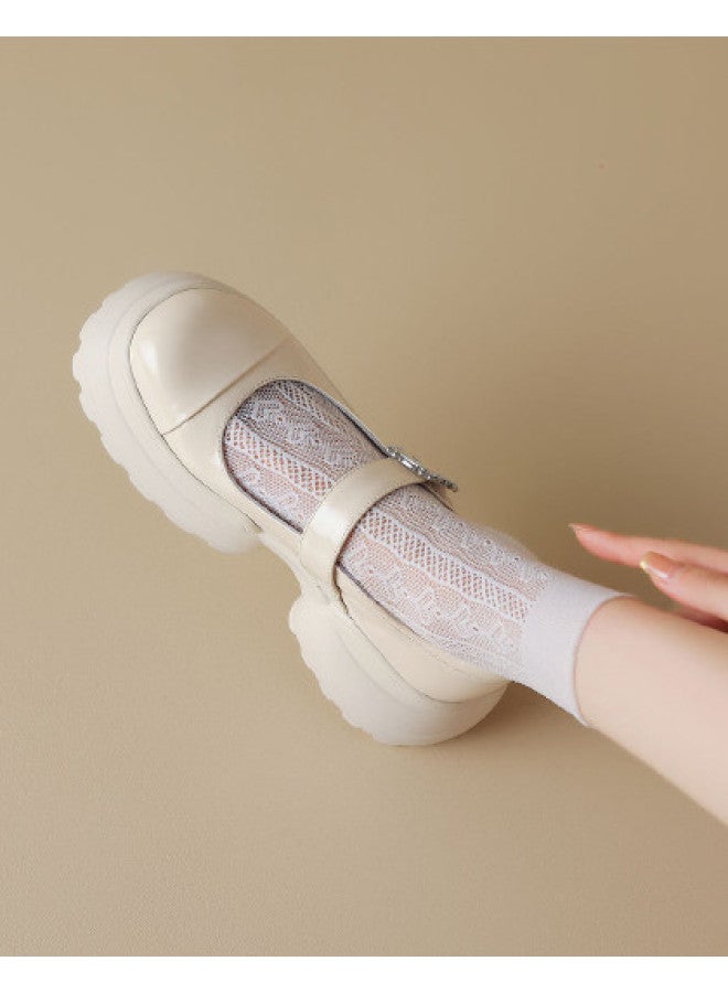 Marie Claire Sweet And Cute School Style Versatile Casual Shoes Thick Sole Heightening And Slimming Jk Single Shoes - Image 1