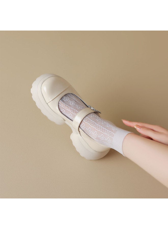Marie Claire Sweet And Cute School Style Versatile Casual Shoes Thick Sole Heightening And Slimming Jk Single Shoes - Image 2