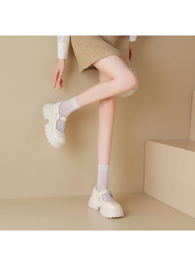 Marie Claire Sweet And Cute School Style Versatile Casual Shoes Thick Sole Heightening And Slimming Jk Single Shoes - Image 4