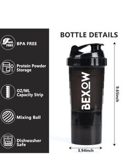 BEXOW Leak-Proof Protein Shaker Bottle 3-Layer Twist Off Design Non-Slip Grip, BPA-Free Blender Bottle with Supplement and Pill Storage Compartments Perfect for staying hydrated - pzsku/Z821BBA14F4E70E8A2784Z/45/_/1724046941/c445d0c6-56de-436b-bcf4-8f993673cf2e