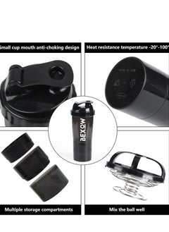 BEXOW Leak-Proof Protein Shaker Bottle 3-Layer Twist Off Design Non-Slip Grip, BPA-Free Blender Bottle with Supplement and Pill Storage Compartments Perfect for staying hydrated - pzsku/Z821BBA14F4E70E8A2784Z/45/_/1724047002/a478346e-4924-4a6c-bd73-9daaa5c41146