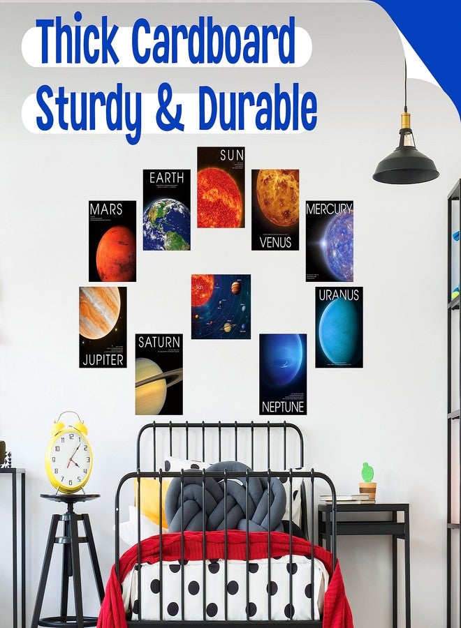 SpriteGru 10 PCS Solar System Posters, Erasable Early Learning Posters with PET Film, Thick Cardstock Space and Planets Posters Educational Teaching Wall Art Decors for Office Classroom School (10” x 8”) - Image 4