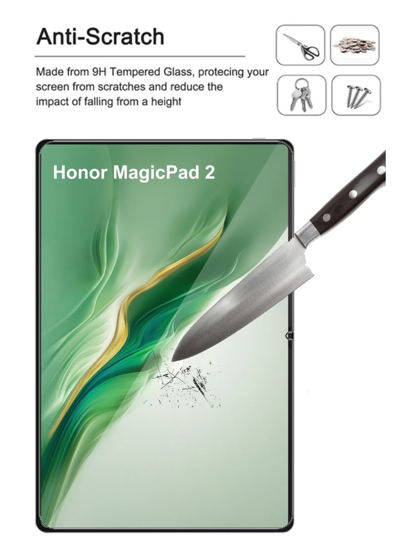 واقي شاشة زجاجي مقوى فاخر لجهاز Honor MagicPad 2 12.3 مع طقم تركيب - Image 2