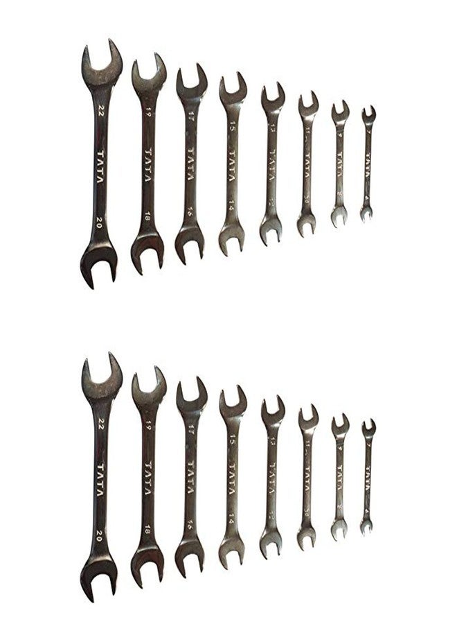 AGRICO Tata D.O.E. Spanner Set – 8 Pcs (Box Pack) | Pack of 2 | Durable Chrome Vanadium Steel Hand Tools for Home & Professional Use, SPD013-PK2 - Image 1