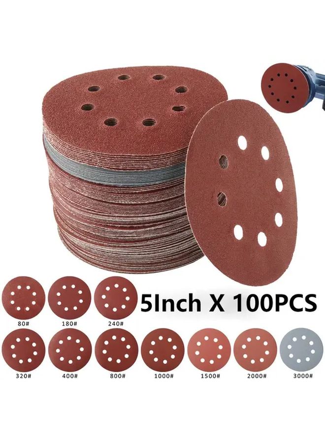100PCS Hook And Loop Sanding Discs For Orbital Sanders Wood Metal Paint Preparation - Image 2