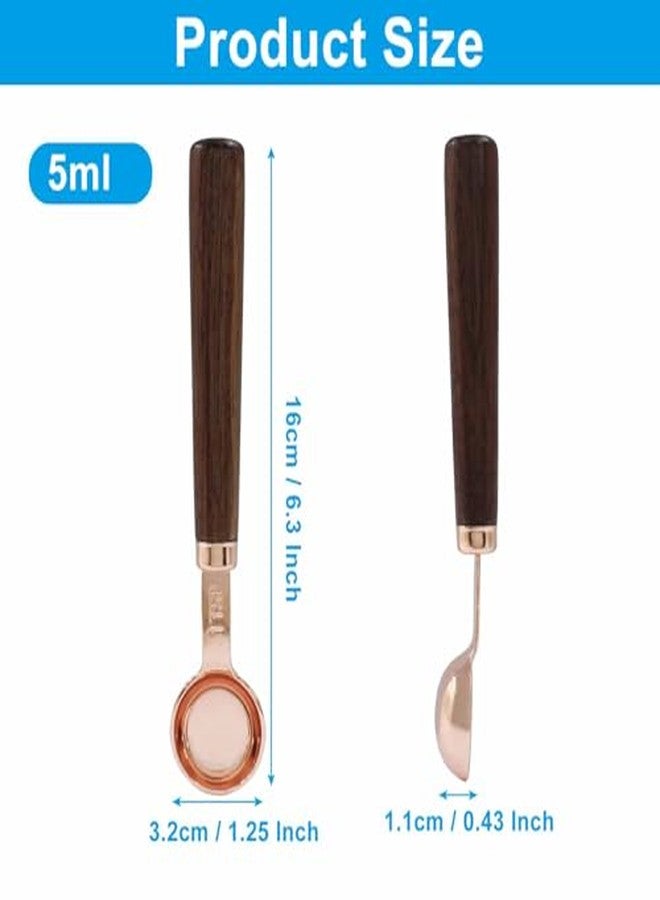 Hitefu ملعقة قياس قهوة هيتفو، ملعقة خشبية بمقبض طويل، 5 مل، ملعقة قياس لحبوب البن، للشاي، والمساحيق، والتوابل - Image 3