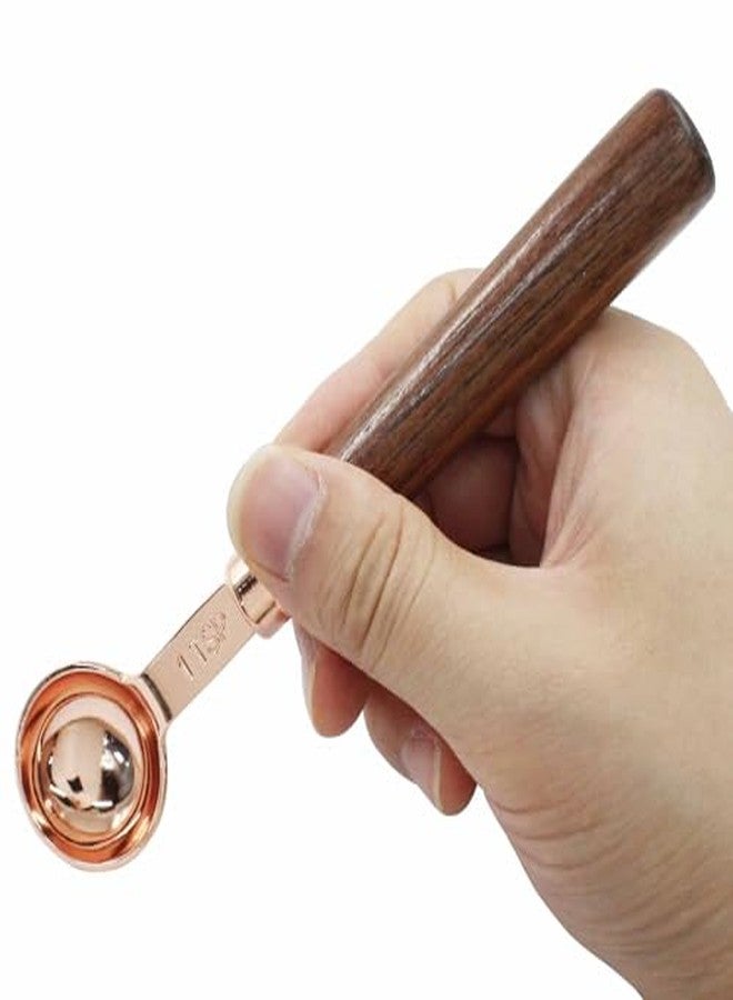 Hitefu ملعقة قياس قهوة هيتفو، ملعقة خشبية بمقبض طويل، 5 مل، ملعقة قياس لحبوب البن، للشاي، والمساحيق، والتوابل - Image 4