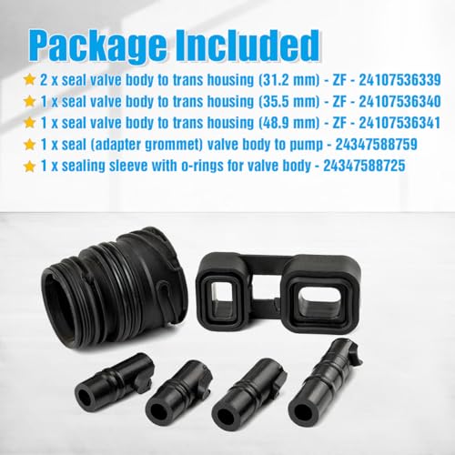 FANHAY 6PCS ZF6HP19Z 6HP19 6HP21 Valve Body to Case Sleeve Connector Seal Kit for BMW Replace 24107536339 24107536340 24107536341 24347588724 24347588725 24347588759 - Image 3