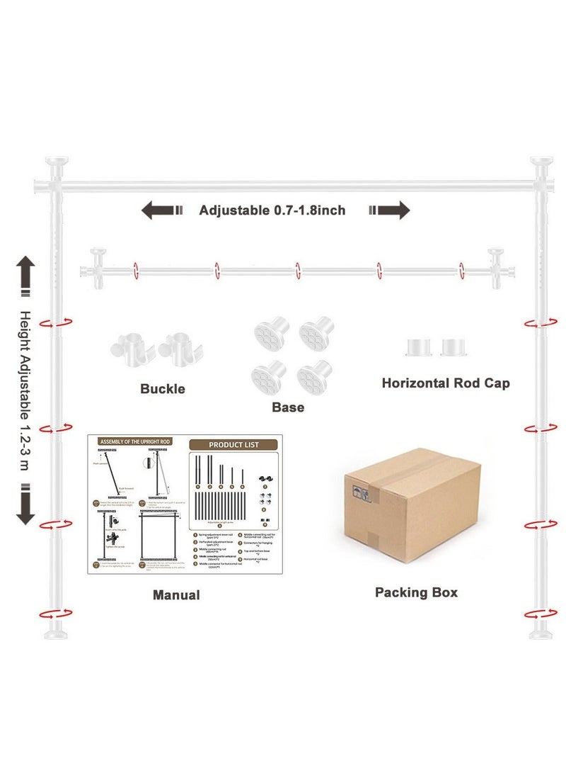 والالا فاصل غرفة قائم بذاته قابل للتعديل، قضبان ستائر بدون شد، قضبان فاصل حائط من الأرضية إلى السقف، قضبان فاصلة شديدة التحمل - Image 3