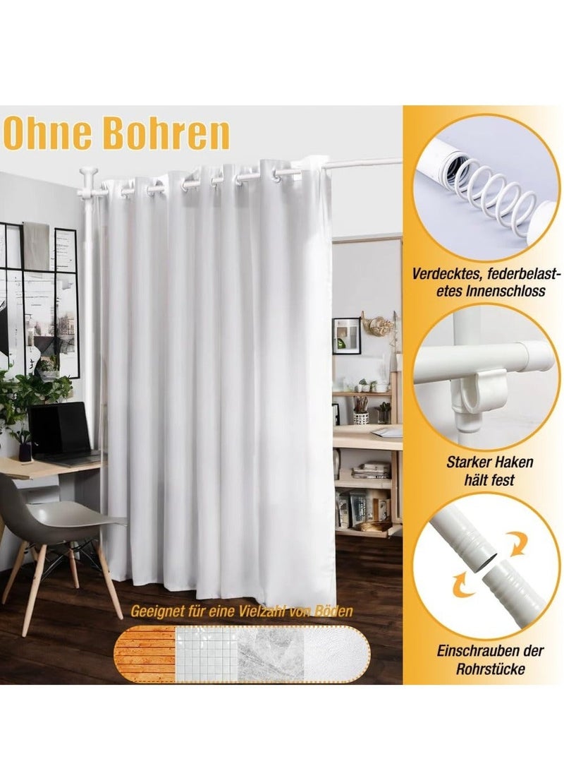 والالا فاصل غرفة قائم بذاته قابل للتعديل، قضبان ستائر بدون شد، قضبان فاصل حائط من الأرضية إلى السقف، قضبان فاصلة شديدة التحمل - Image 2