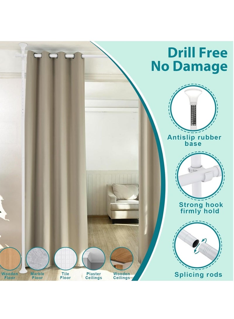 والالا فاصل غرفة قائم بذاته قابل للتعديل، قضبان ستائر بدون شد، قضبان فاصل حائط من الأرضية إلى السقف، قضبان فاصلة شديدة التحمل - Image 5