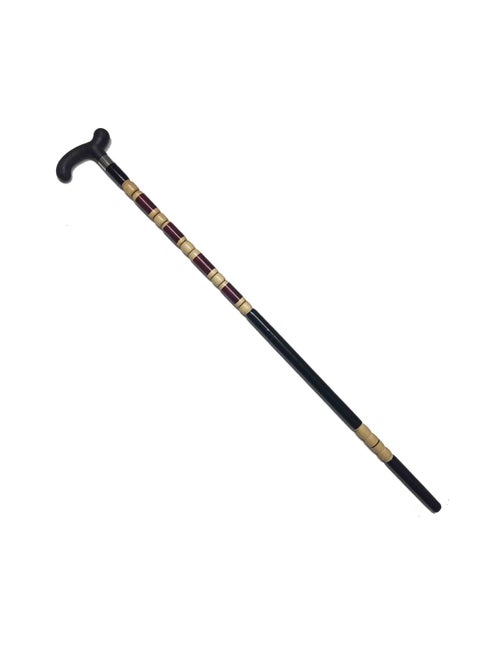 Egywolf Non-Slip Beech Wood Walking Stick with Plastic Handle for Seniors, 1 Pack - Assorted Colors