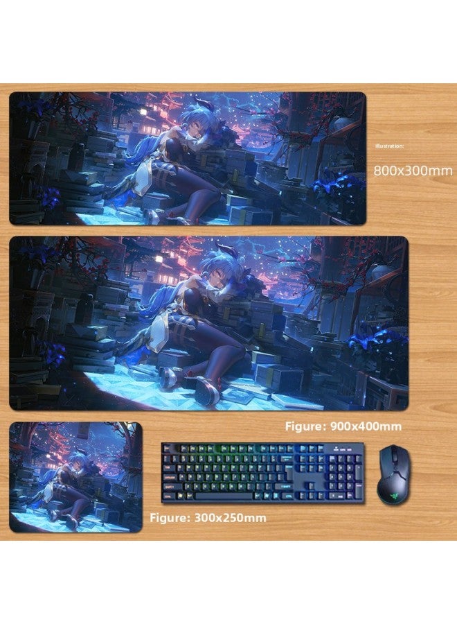 Unlocked Genshin Impact Mouse Pad Extra Large Animation Kamisato Ayaka Thunder General Two-Dimensional Keyboard Computer Game-Color:100x50cm Thickness 3mm-Pattern:YS41  - Image 1