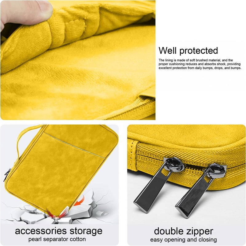 MOCA Tablet Sleeve Case for 9.7 iPad /10.9 inch New iPad / 11 inch iPad Pro / 10.2 inch iPad / 10.9" iPad Air, Galaxy Tab A8 10.5" Protective Bag, Fit Apple Smart Keyboard, Black (Yellow) - Image 5
