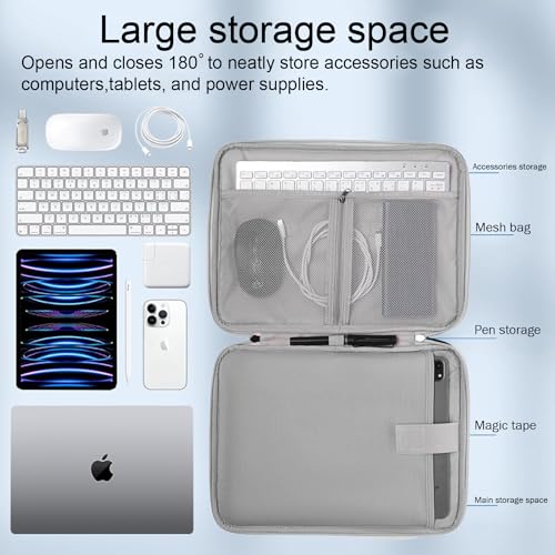 MOCA Tablet Sleeve Case for 9.7 iPad /10.9 inch New iPad / 11 inch iPad Pro / 10.2 inch iPad / 10.9" iPad Air, Galaxy Tab A8 10.5" Protective Bag, Fit Apple Smart Keyboard, Black (Yellow) - Image 3