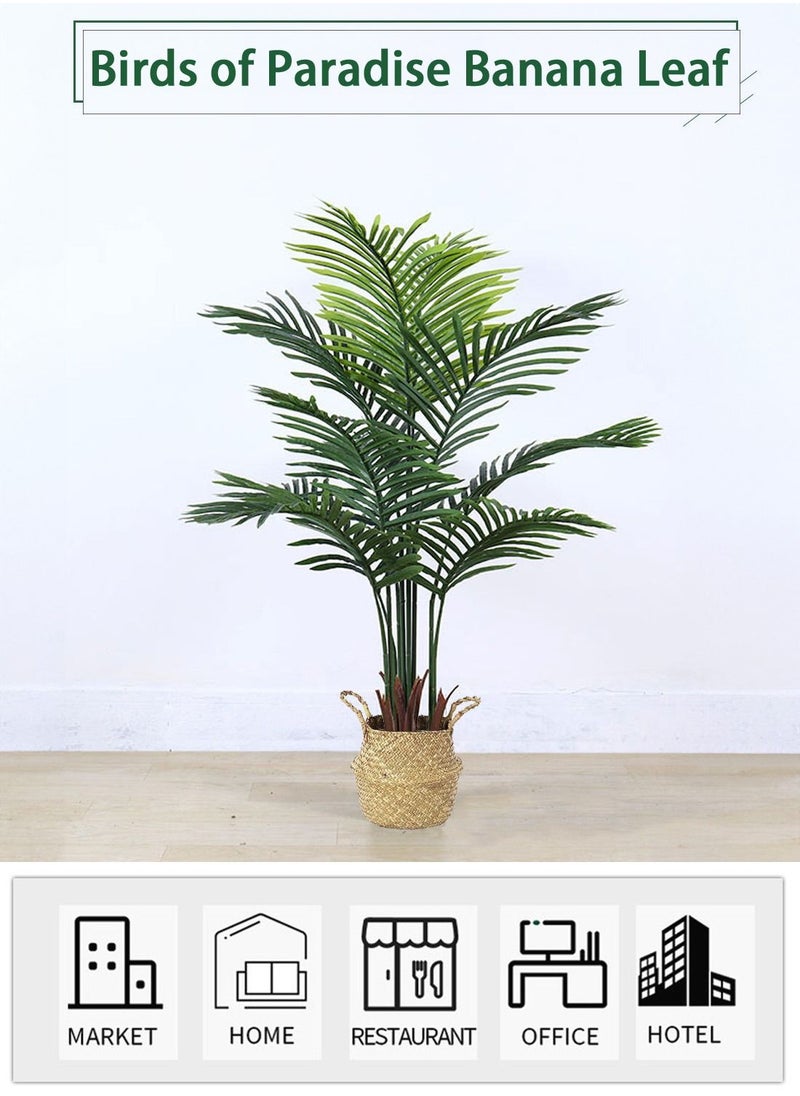 Viden - 120CM Artificial Tree Fake Flower Pot Artificial Tree Decoration Green Belt Realistic Green Phoenix mallow and Plastic Pot Home Decoration Office Indoor Outdoor Balcony Living Room - Image 1