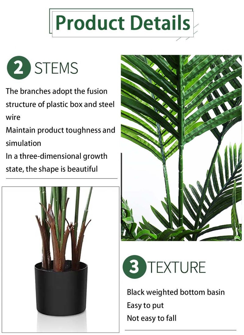 Viden - 120CM Artificial Tree Fake Flower Pot Artificial Tree Decoration Green Belt Realistic Green Phoenix mallow and Plastic Pot Home Decoration Office Indoor Outdoor Balcony Living Room - Image 1
